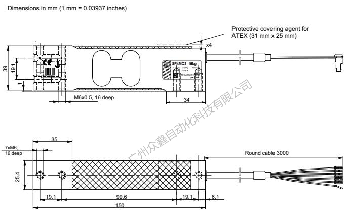 德國HBM 1-SP4MC3MR/200KG稱重傳感器尺寸