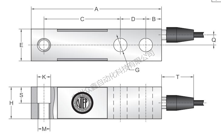 美國傳力 SBS-10T稱重傳感器產(chǎn)品尺寸