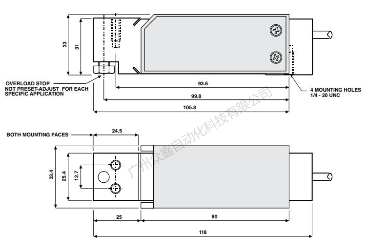 美國(guó)特迪亞 1030-15kg稱(chēng)重傳感器產(chǎn)品尺寸
