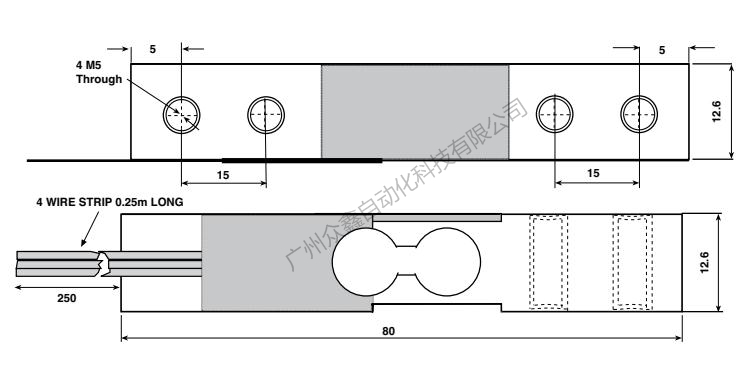 美國(guó)特迪亞 1002-0.5kg稱重傳感器產(chǎn)品尺寸