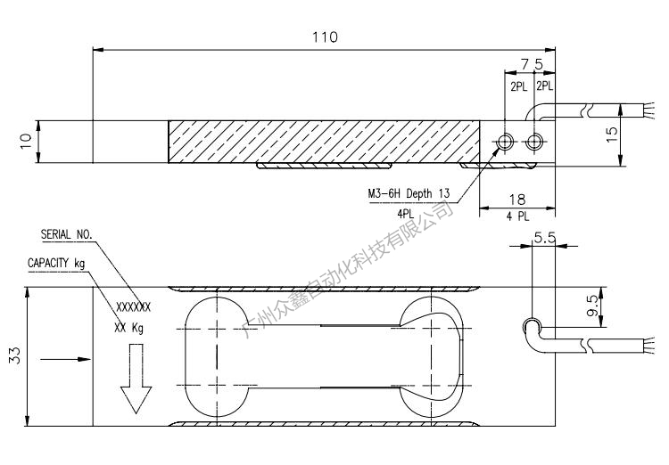美國特迪亞 1004-1.2kg稱重傳感器產品尺寸