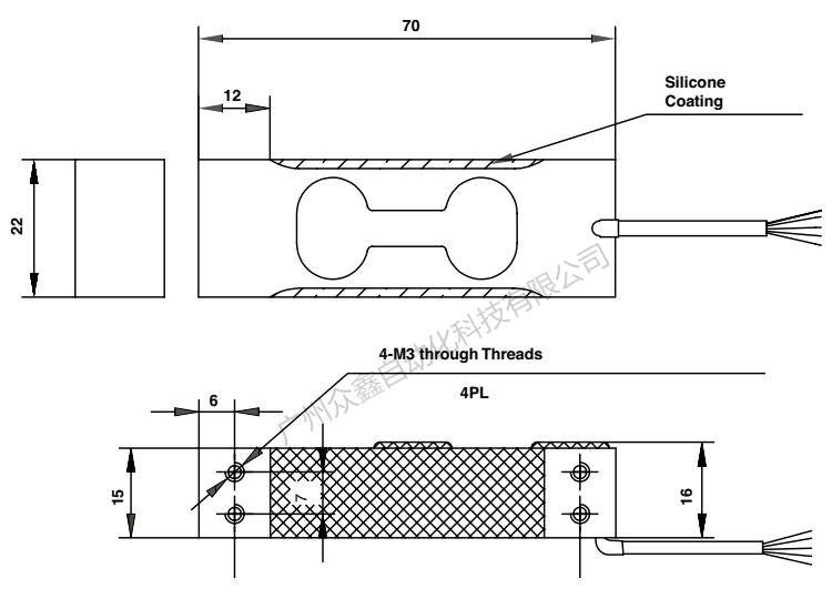 美國特迪亞 1006-2kg稱重傳感器產(chǎn)品尺寸