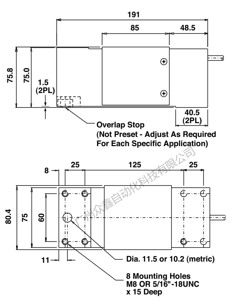 美國特迪亞 1250-50kg稱重傳感器產(chǎn)品尺寸