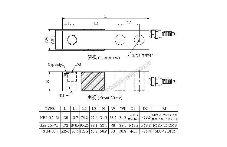 臺灣mavin NB2-3t稱重傳感器產(chǎn)品尺寸