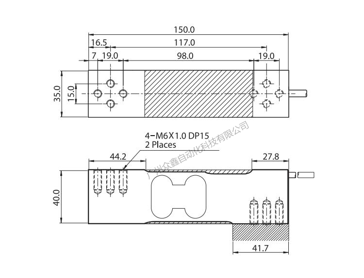 韓國凱士CAS稱重傳感器 BCL-60L稱重傳感器產(chǎn)品尺寸